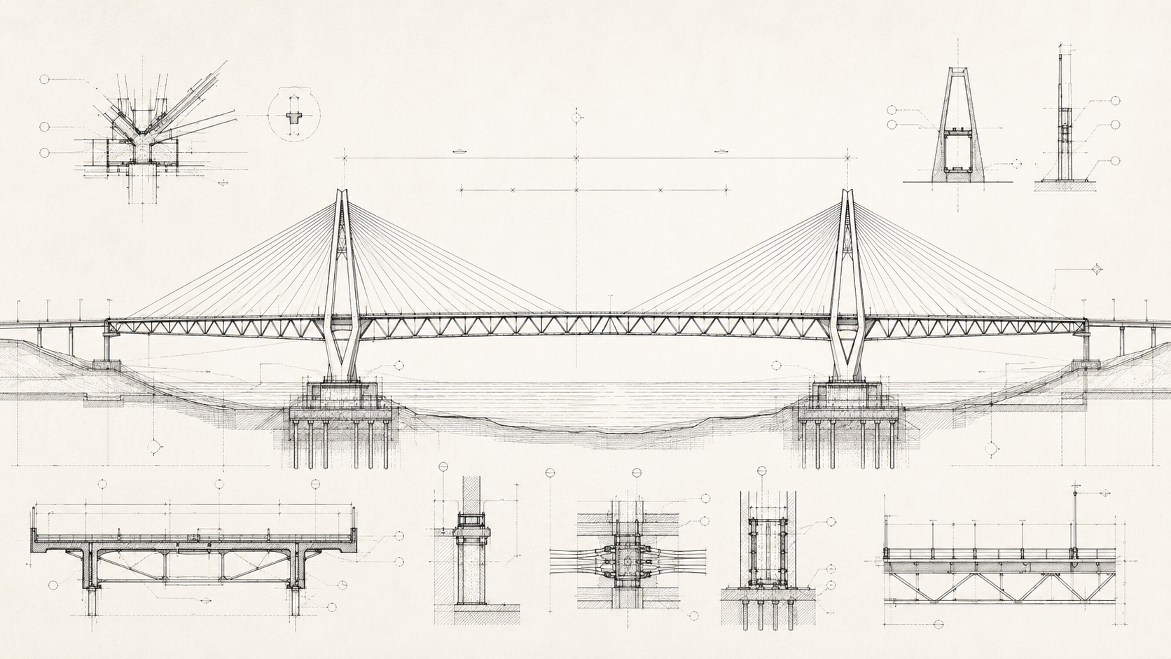 Detail of bridge structural study